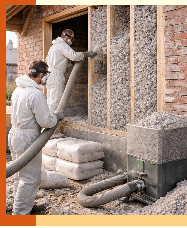 Утепление кирпичного дома эковатой в Угличе